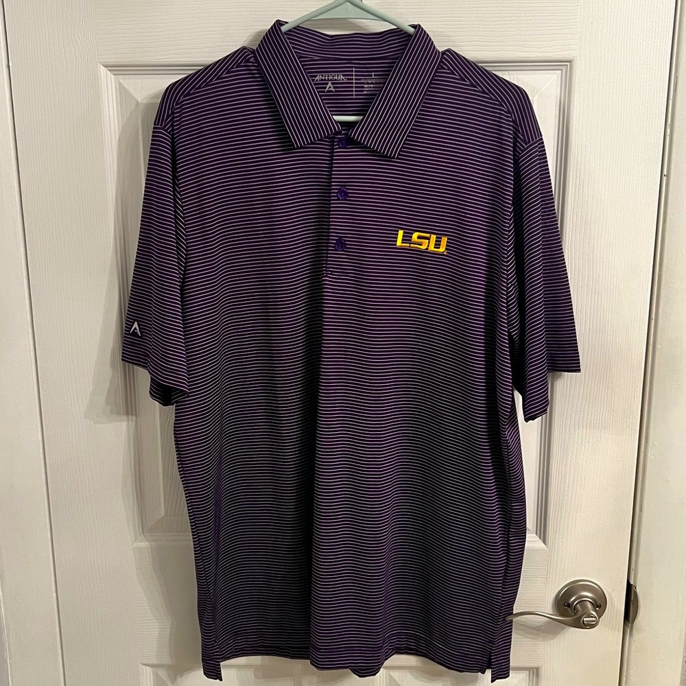 LSU Tigers, Men’s Polo, Antigua, Size Large